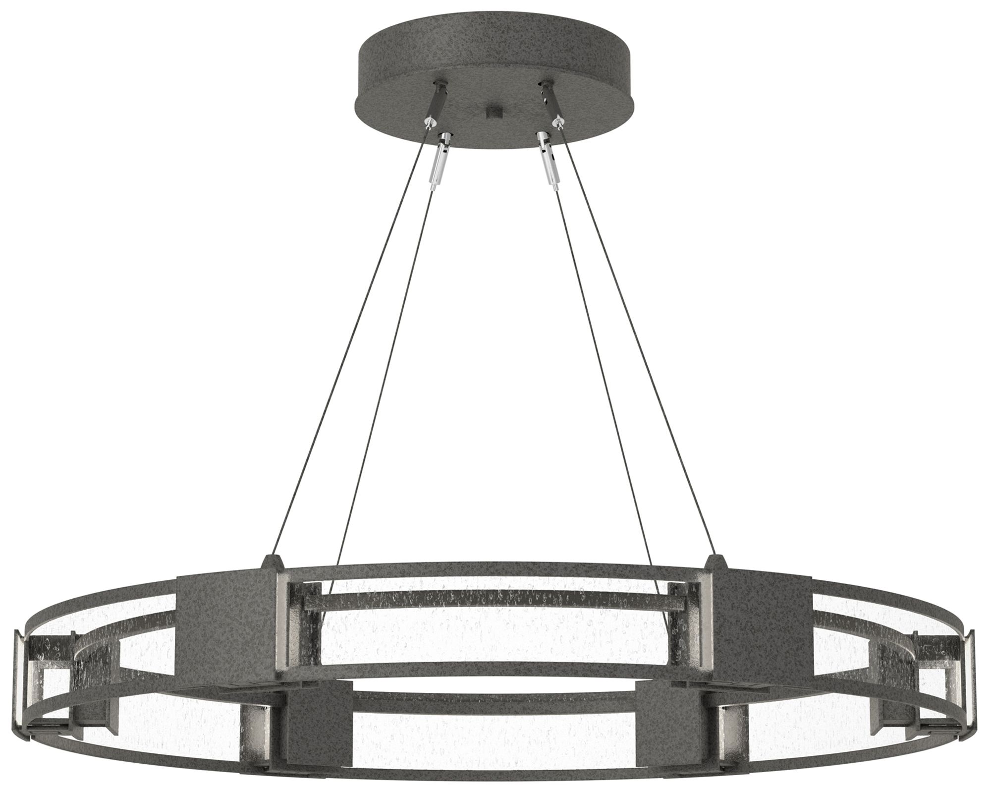 Aura Pendant - Iron - Seeded Clear - Made to Order
