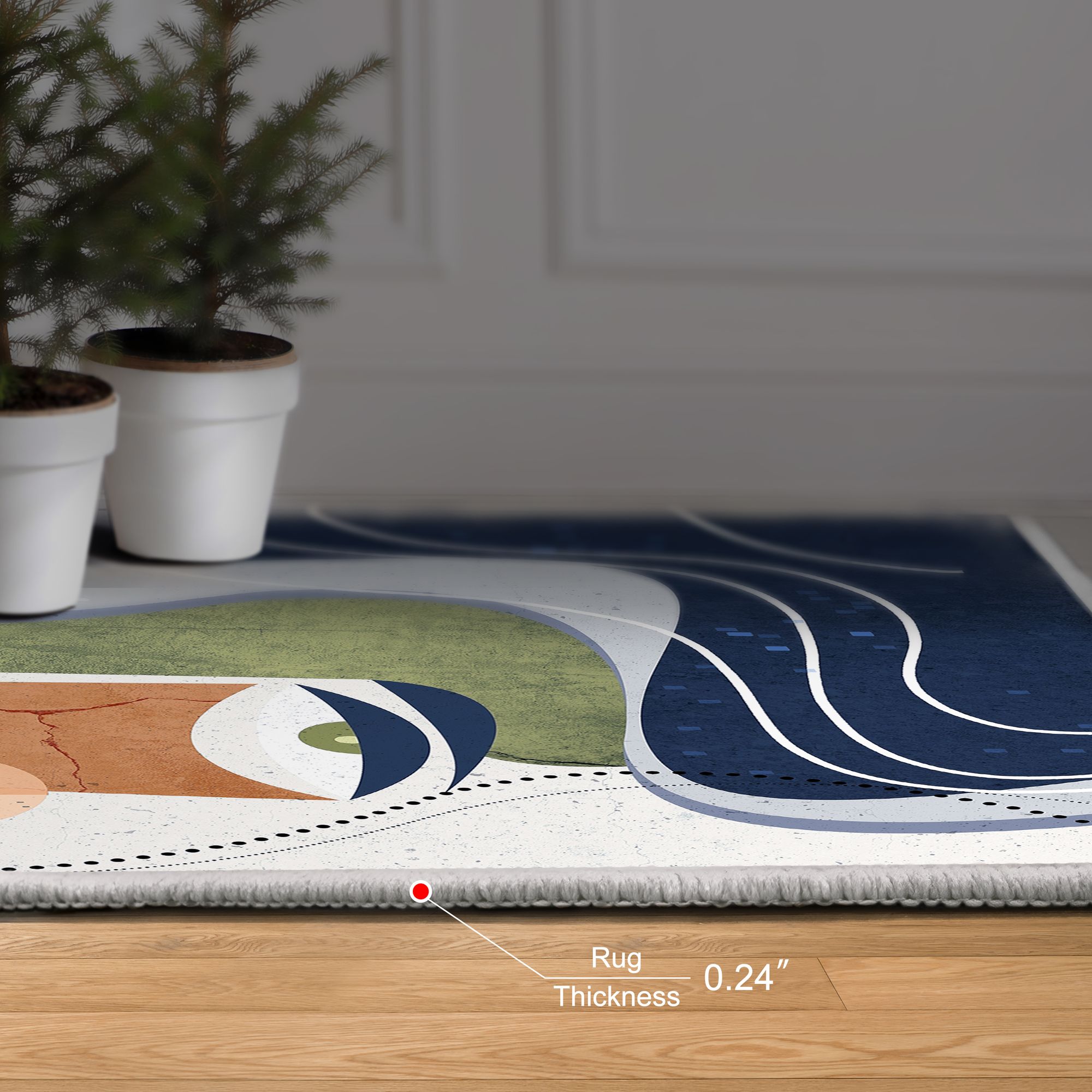 Image 6 Aura Washable Geometric Art Area Rug size 5'x8' more views