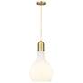 Auralume Amherst 12" Brushed Brass Mini Pendant w/ Matte White Shade
