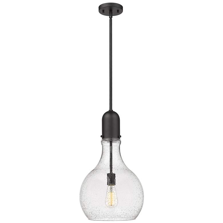 Image 1 Auralume Amherst 12" LED Mini Pendant - Matte Black - Seedy Shade