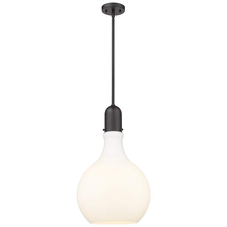 Image 1 Auralume Amherst 14" Matte Black Pendant w/ Matte White Shade