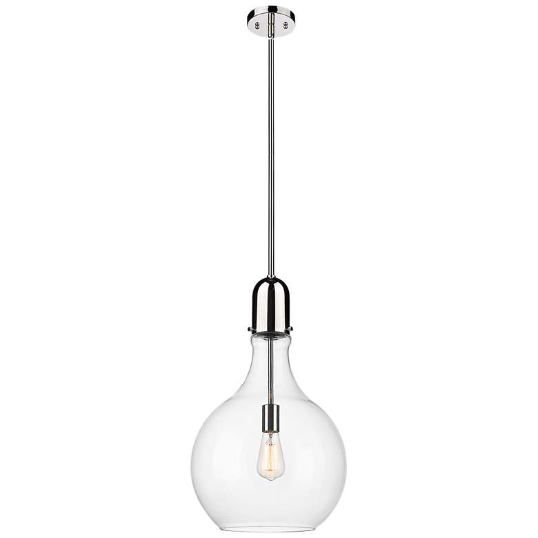 Image 1 Auralume Amherst 14" Polished Nickel LED Pendant With Clear Shade