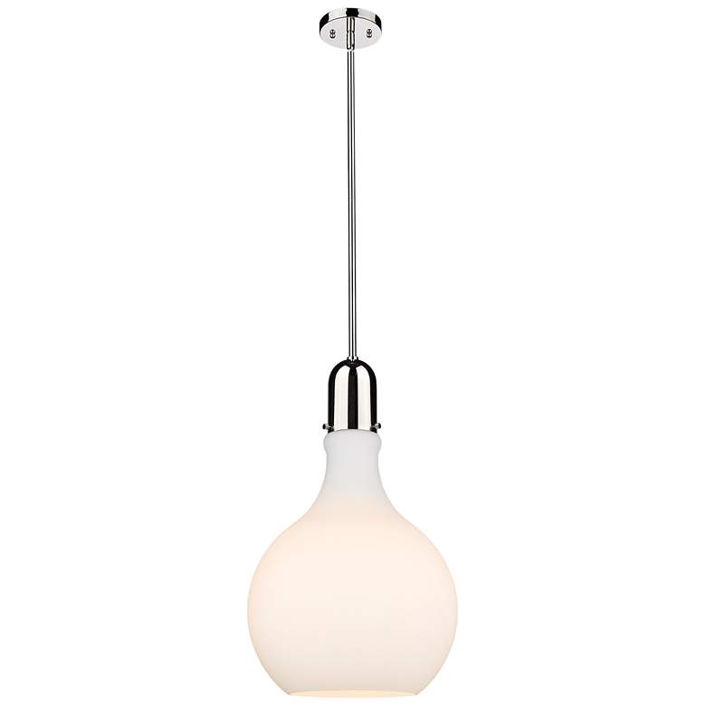 Image 1 Auralume Amherst 14" Polished Nickel LED Pendant With Matte White Shad