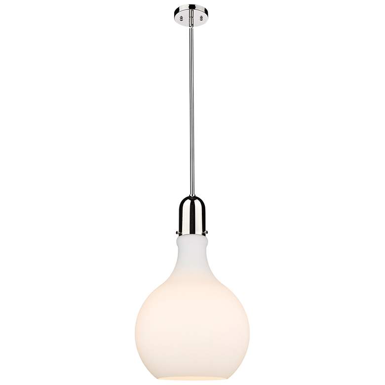 Image 1 Auralume Amherst 14" Polished Nickel Pendant With Matte White Shade