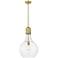 Auralume Amherst 14" Satin Gold LED Pendant With Clear Shade
