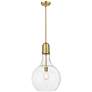 Auralume Amherst 14" Satin Gold Pendant w/ Clear Shade