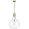 Auralume Amherst 16" Brushed Brass LED Pendant With Clear Shade
