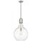 Auralume Amherst 16" Brushed Satin Nickel Pendant w/ Clear Shade