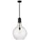 Auralume Amherst 16" Matte Black LED Pendant With Seedy Shade