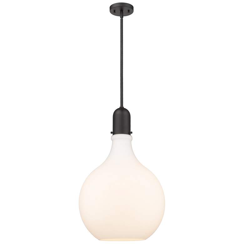 Image 1 Auralume Amherst 16" Matte Black Pendant w/ Matte White Shade