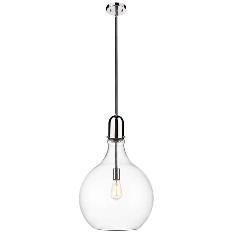 Image 1 Auralume Amherst 16" Polished Nickel LED Pendant With Clear Shade