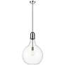 Auralume Amherst 16" Polished Nickel Pendant With Clear Shade
