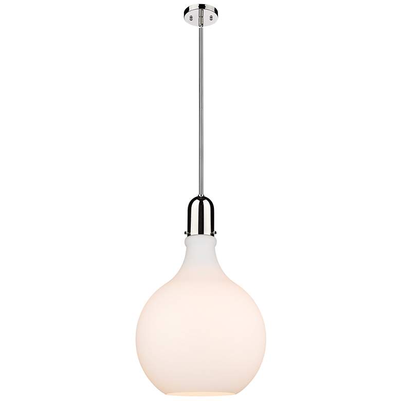 Image 1 Auralume Amherst 16 inch Polished Nickel Pendant With Matte White Shade