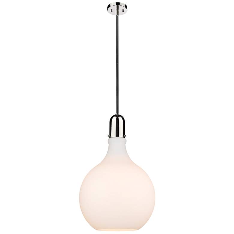 Image 1 Auralume Amherst 16" Polished Nickel Pendant With Matte White Shade