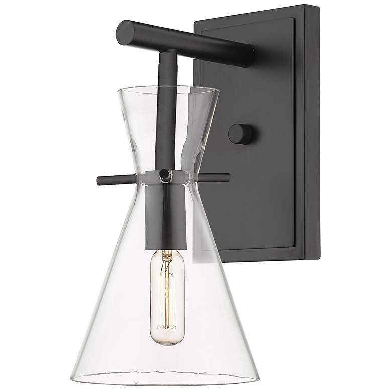 Image 1 Auralume Colden 5.88" Wide Matte Black Bath Vanity Light w/ Clear Shad