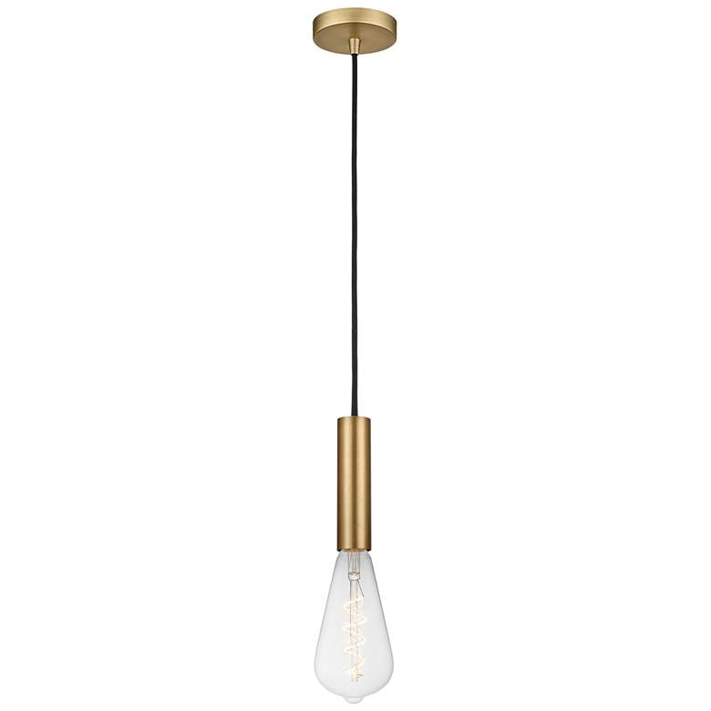 Image 1 Auralume Edison 3.75" Wide Brushed Brass LED Mini Pendant