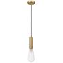 Auralume Edison 3.75" Wide Brushed Brass LED Mini Pendant
