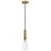 Auralume Edison 3.75" Wide Brushed Brass LED Mini Pendant