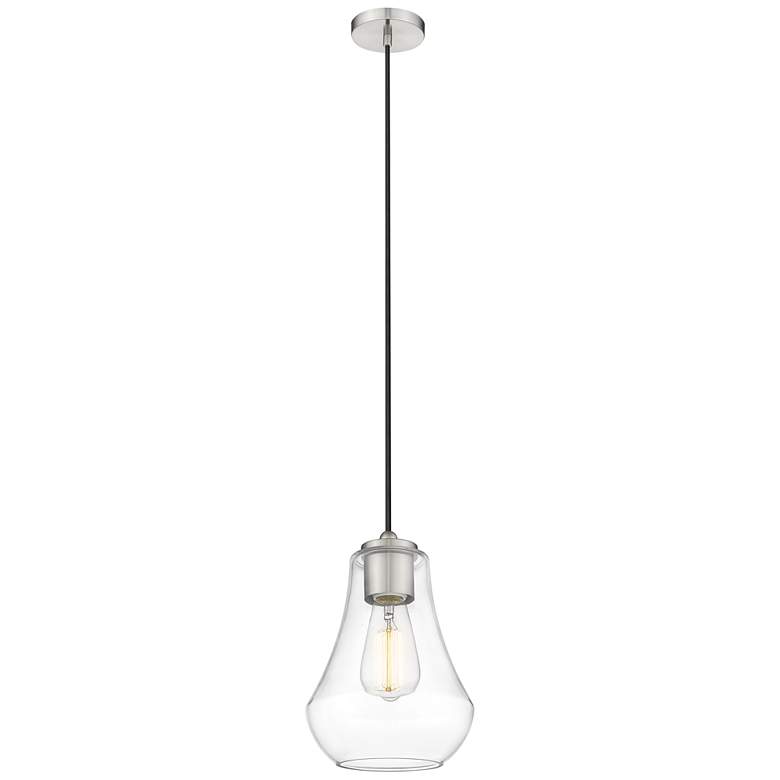 Image 1 Auralume Fairfield 7" Brushed Satin Nickel Mini Pendant w/ Clear Shade