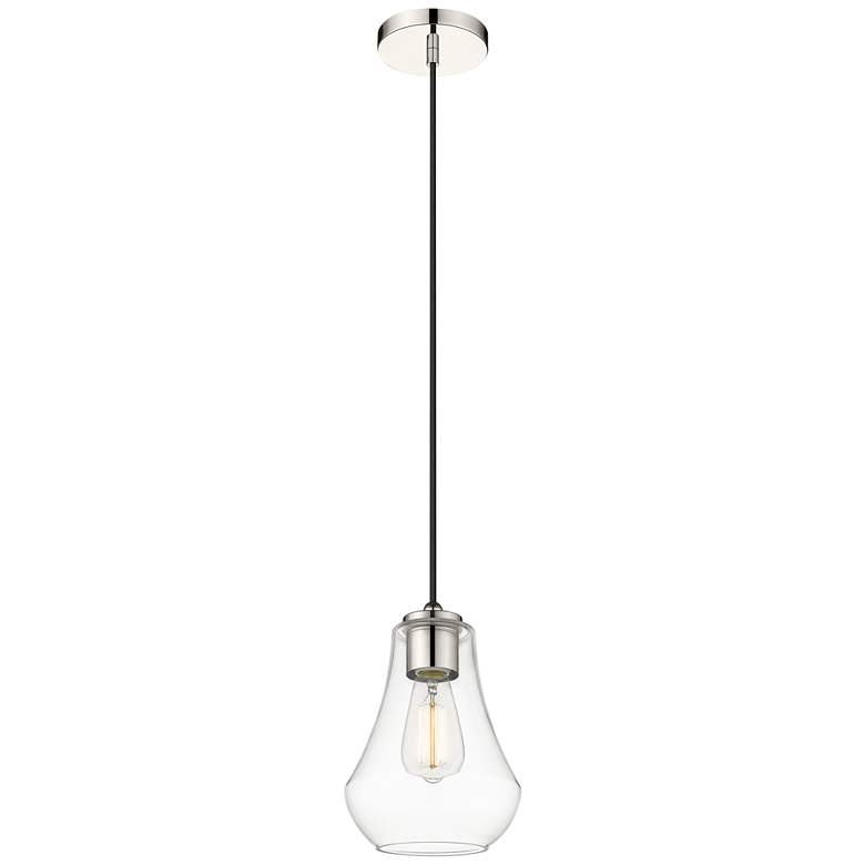 Image 1 Auralume Fairfield 7" Polished Nickel Mini Pendant w/ Clear Shade