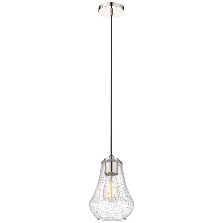 Image 1 Auralume Fairfield 7" Polished Nickel Mini Pendant w/ Seedy Shade