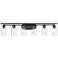 Auralume Ice 42" 6-Light Matte Black Bath Light w/ Clear Shade