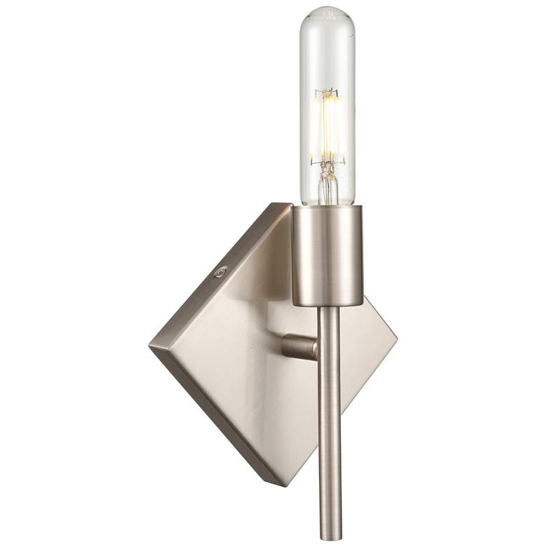 Image 1 Auralume Mia 7.25" High Satin Nickel LED Sconce