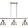 Auralume Provin 35.5"W 3 Light Brushed Nickel Island Light w/ Nickel S