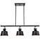 Auralume Provin 35.5"W 3 Light Matte Black Island Light w/ Black Shade
