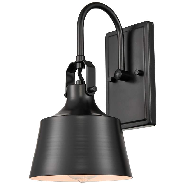 Image 1 Auralume Provin 7 inch LED Sconce - Matte Black Finish - Matte Black Shade