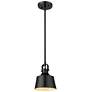 Auralume Provin 7"W Matte Black Stem Hung Mini Pendant w/ Matte Black
