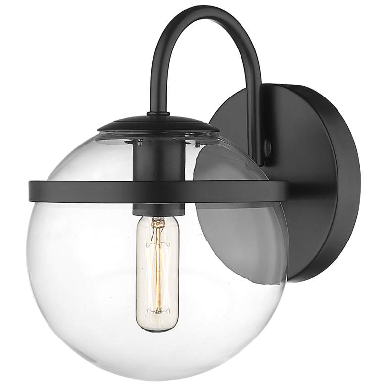 Image 1 Auralume Sands 5.88" Wide Matte Black Bath Vanity Light w/ Clear Shade
