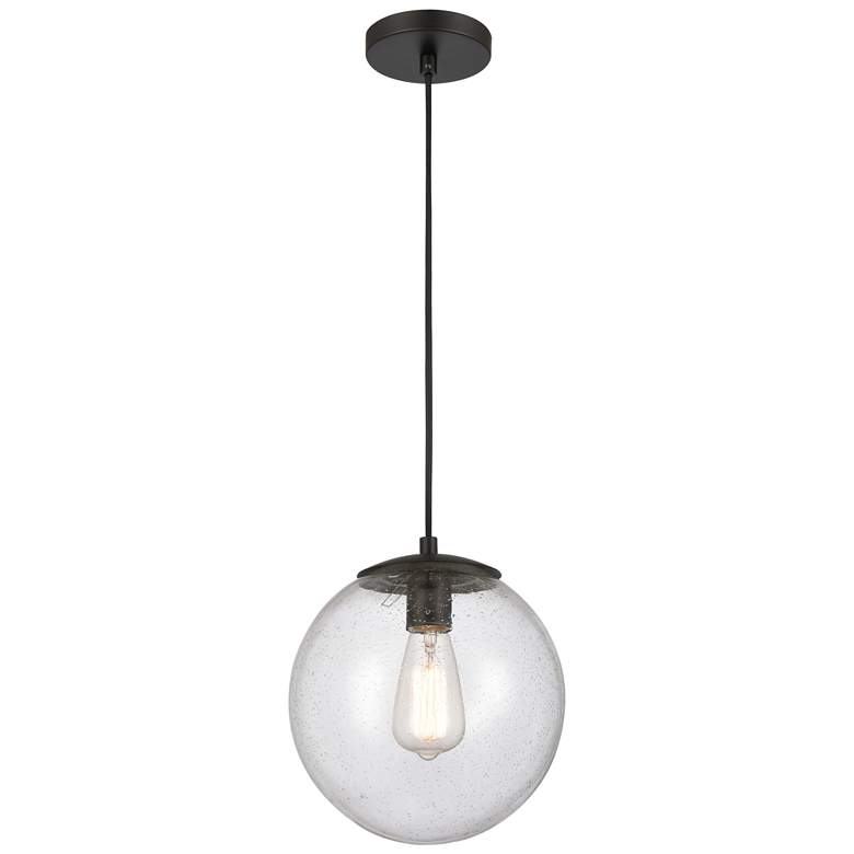 Image 1 Auralume Tolland 10" LED Mini Pendant - Matte Black - Seedy Shade