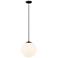 Auralume Tolland 12" Matte Black Mini Pendant w/ Matte White Shade