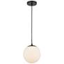 1_Auralume Tolland 8" LED Mini Pendant - Matte Black - Matte White Shade