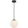 Auralume Tolland 8" LED Mini Pendant - Matte Black - Matte White Shade