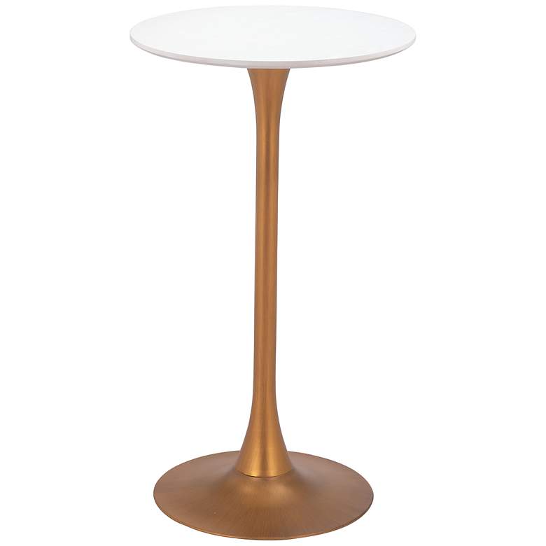Image 1 Auray Bar Table White & Gold