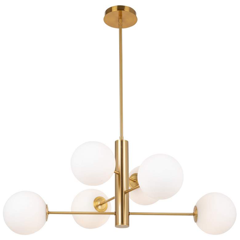 Image 1 Aurelia 10.5" Wide 6.Light Brass Chandelier