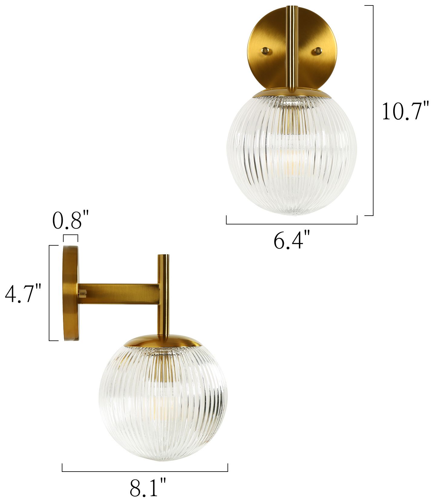 Image 2 Aurelia 11" High Warm Brass Globe Wall Sconce more views