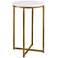 Aurelia 16" Wide Faux Marble and Gold Modern Side Table