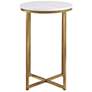 Aurelia 16" Wide Faux Marble and Gold Modern Side Table in scene