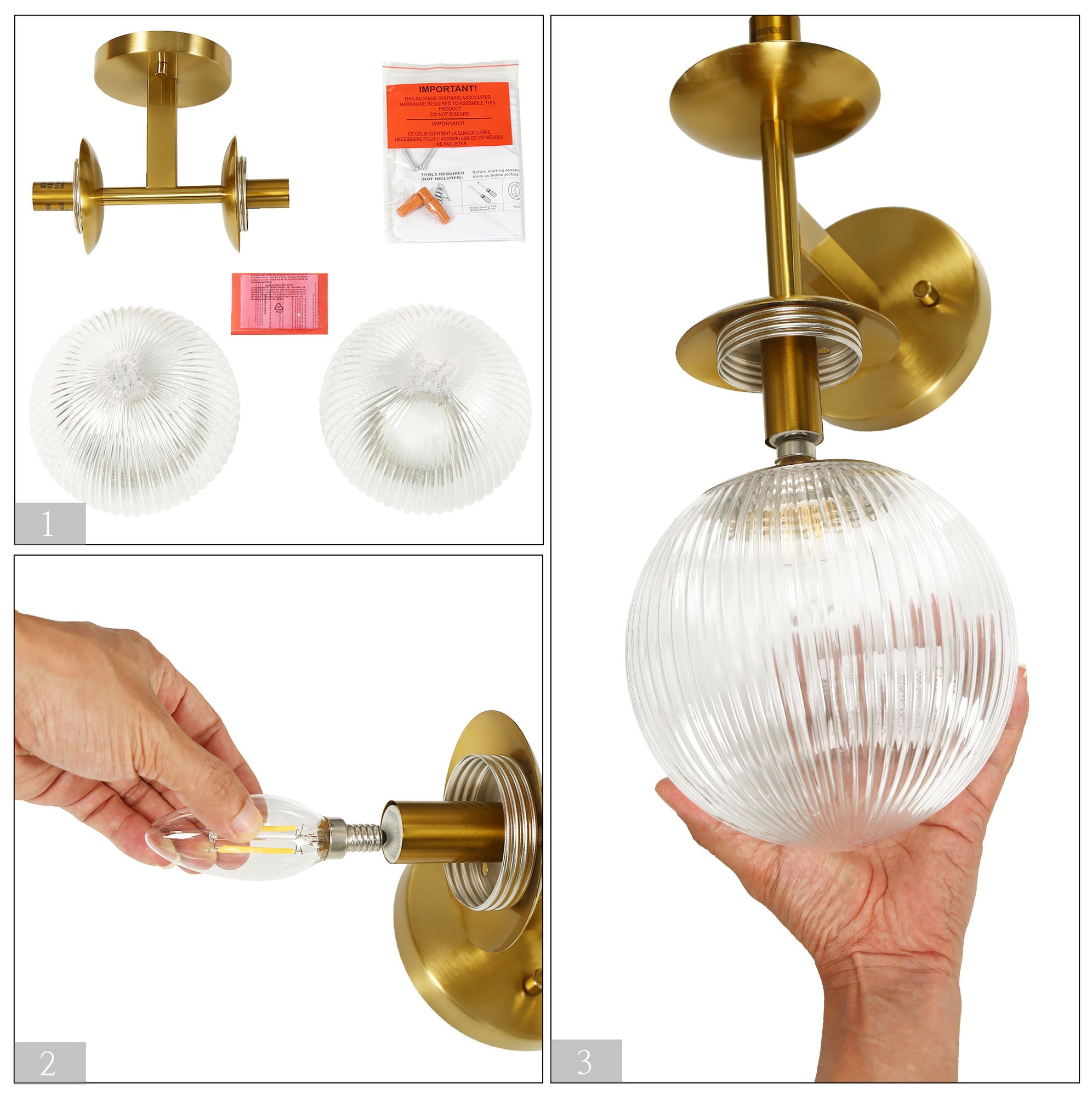 Image 4 Aurelia 16" Wide Warm Brass 2-Light Bath Light more views