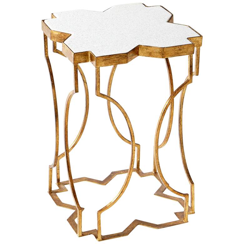Image 1 Aurelia 22 inch Wide Marble and Gold Luxe Accent Table