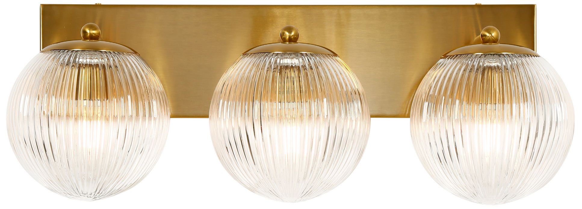 Aurelia 22" Wide Warm Brass Rectangular 3-Light Bath Light