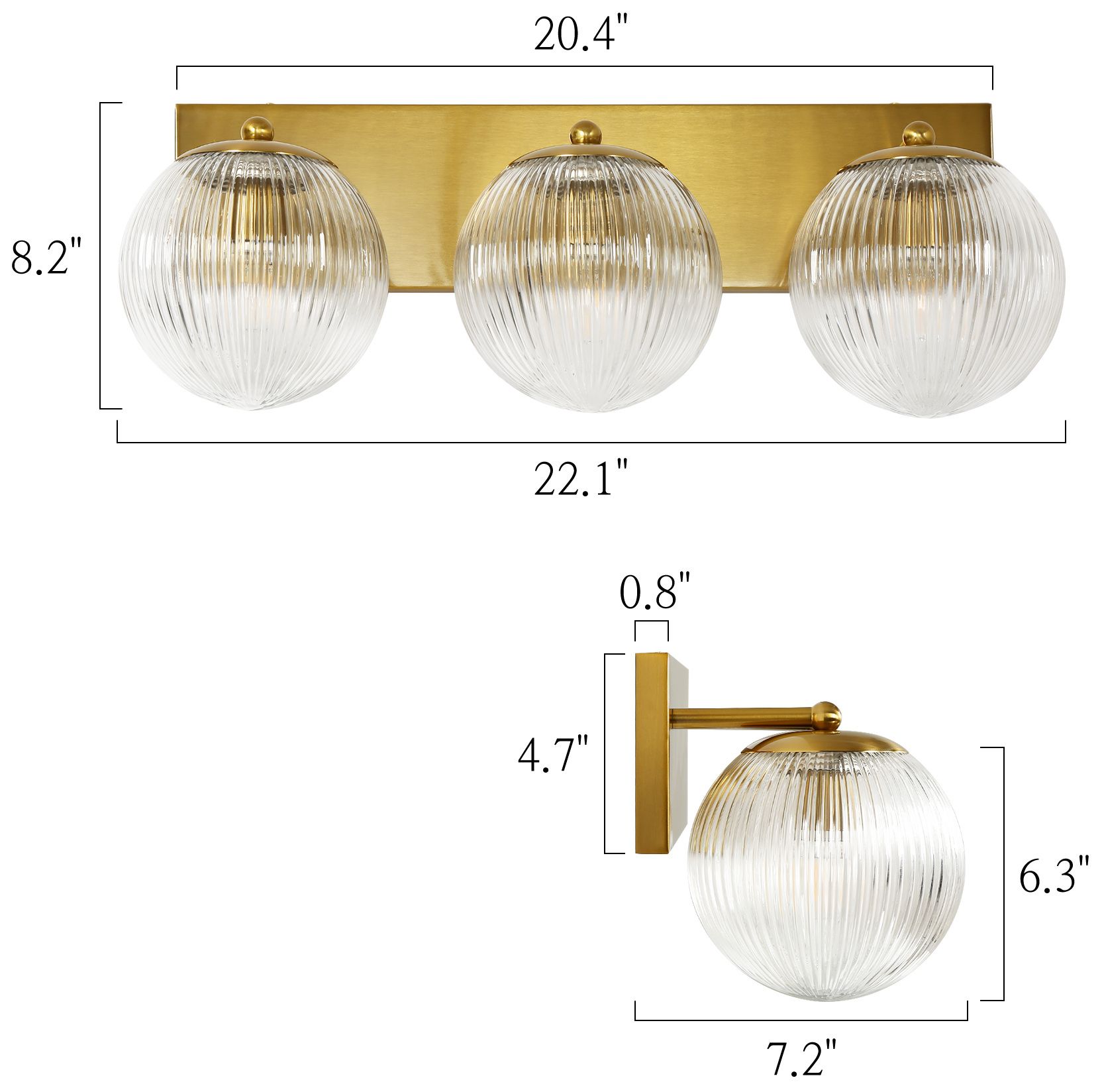 Image 2 Aurelia 22" Wide Warm Brass Rectangular 3-Light Bath Light more views
