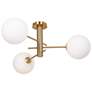 Thumbnail2 of Aurelia 31.5" Wide 3-Light Brass Semi-Flush Mount With White Glass Sha