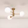 Thumbnail1 of Aurelia 31.5" Wide 3-Light Brass Semi-Flush Mount With White Glass Sha