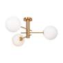 Thumbnail3 of Aurelia 31.5" Wide 3-Light Brass Semi-Flush Mount With White Glass Sha more views