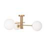 5_Aurelia 31.5" Wide 3-Light Brass Semi-Flush Mount With White Glass Sha more views