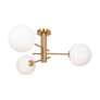 7_Aurelia 31.5" Wide 3-Light Brass Semi-Flush Mount With White Glass Sha more views